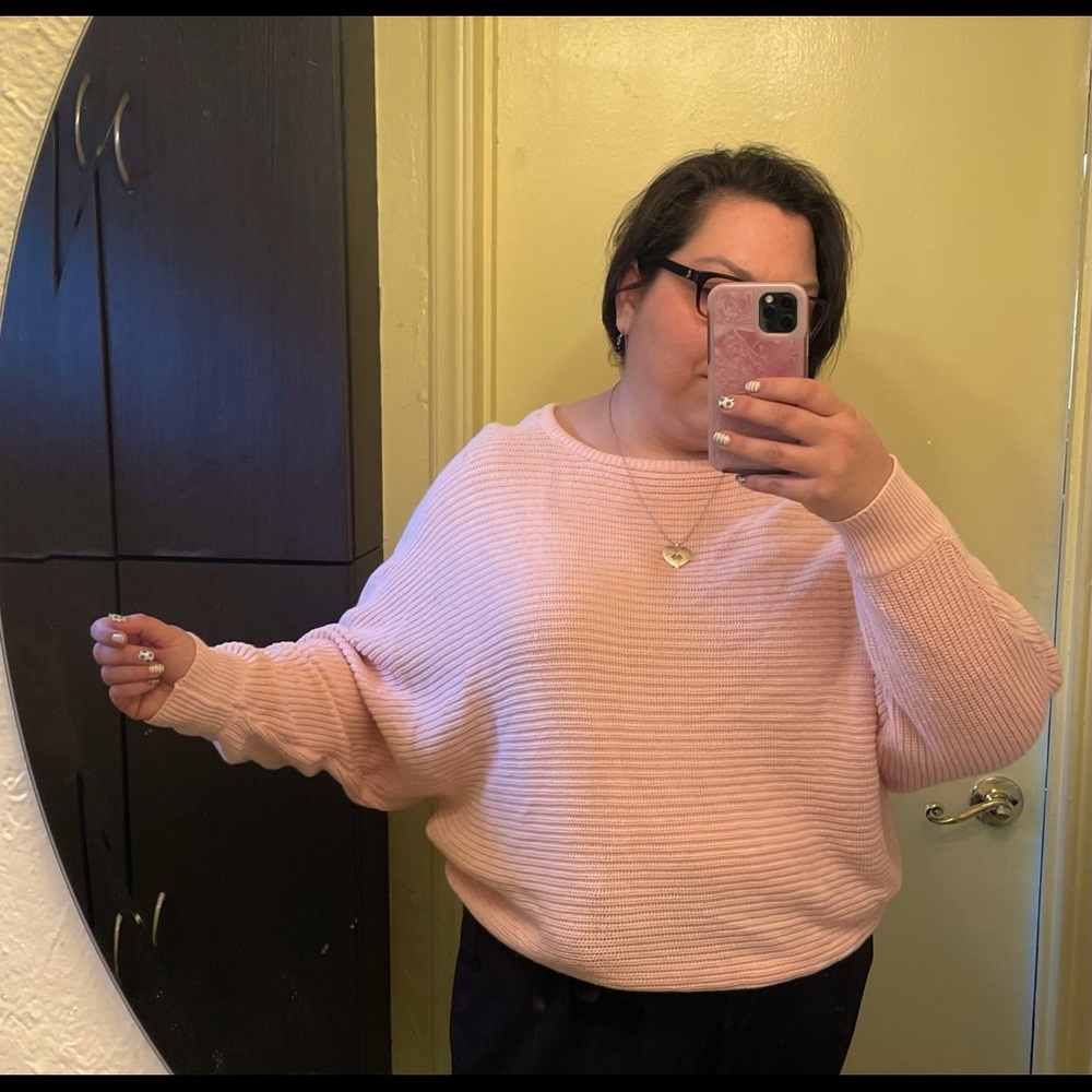 Eloquii Elements sz 14/16 pink batwing sweater.